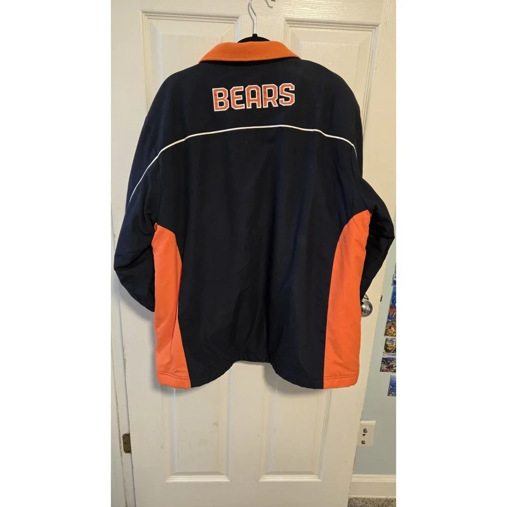 Reebok Chicago Bears NFL Team Apparel Jacket Men's L Navy Orange Fleece Line Y2K
